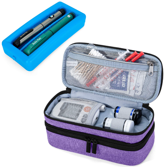 Luxja Insulin Case with Ice Pack (2 Compartments)