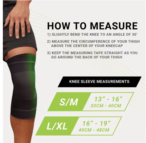 Green Drop Professional Knee Compression Sleeve (LRG-XL) 16"-19"