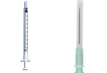 A MedPlus BD 1cc(mL) Luer Slip Tip Syringe with attached PrecisionGlide needle 21G x 1" (10 PACK), shown on a white background.