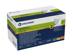A box of Halyard Fluidshield* Level 2 Procedure Masks (ASTM F2100-11 Level 2 Protection) by MedPlus on a white background.