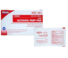 MedPlus Dukal Alcohol Prep Pads - Large (BOX of 100) for disinfection.