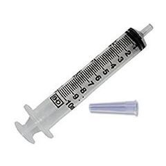 A MedPlus BD 10cc (10ml) Oral Syringe CLEAR (10 pack), designed for dispensing liquids orally, featuring volumetric accuracy. The syringe is equipped with a needle for precise and controlled administration.