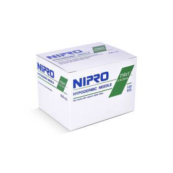 A box of Nipro hydrophilic wipes on a white background.