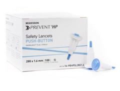 McKesson Prevent HP Push Button Safety Lancets 28G x 1.6mm