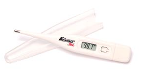 The NDC Pro Advantage Digital Thermometer Kit, equipped with a last reading memory function, is showcased on a clean white surface.