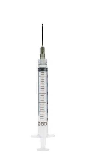 BD 3cc (3ml) 22G x 1 1/2"  Luer-Lok Syringe w/ PrecisionGlide Needle (10 pack)