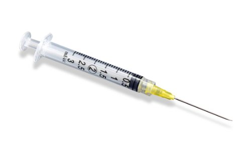 A Mixing Syringe (3 pack) - 3cc or 10cc Syringe with Needle by NDC or Nipro, on a white background.