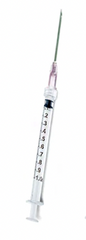 A Nipro 1cc (1ml) 18G x 1" LUER LOCK Syringe and Hypodermic Needle Combo (50 pack).