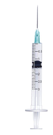 A Nipro 3cc (3ml) 23G x 1 1/2" Luer-Lock Syringe & Hypodermic Needle Combo (50 pack) on a white background.