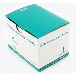 A box containing 23 BD PrecisionGlide Hypodermic Needles 23G x 1" (50 Pack) sterile hypodermic needles by NDC.