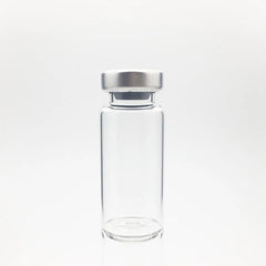 A Sterile Empty Vial 2cc (2ml) (priced per vial) with a silver lid on a white background, sterilized. Brand Name: ALK.