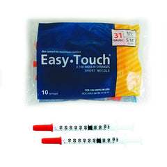 EasyTouch Insulin Syringes 1cc (1ml) x 31G x 5/16" - 1 BAG (10 SYRINGES)