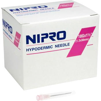Disposable Hypodermic Needles 18G x 1 1/2" (50 Pack)